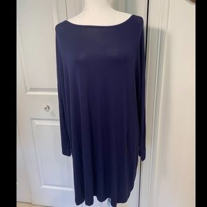 CHERISH Navy Blue Drop Sleeve Oversized T-shirt Tunic Dress - Large